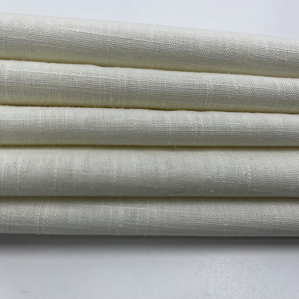 Youteng Textile Lin Mélange Série 12S Rayonne Lin Tissu Bambou Rayure Style